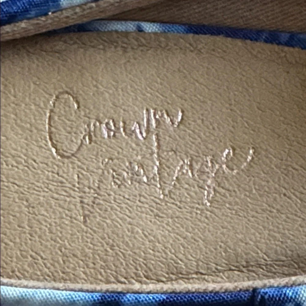 Crown Vintage Lonari Blue Tie-Dye Espadrilles slip on textile clogs shoes Sz 9.5